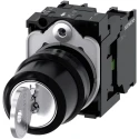 Siemens IP67, IP69, IP66 Key Switch, SPST, 10A, 3-Way, Ronis-Key, Latching, Screw Terminal 3SU1100-4BL11-1NA0