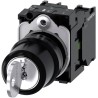 Siemens IP67, IP69, IP66 Key Switch, SPST, 10A, 3-Way, Ronis-Key, Latching, Screw Terminal 3SU1100-4BL11-1NA0