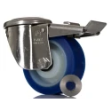 LAG Swivel Castor Stainless Steel Frame Polyurethane Wheel 100 mm Diameter 250 kg Load Capacity 35406 FR HC