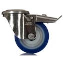 LAG Swivel Castor Stainless Steel Frame Polyurethane Wheel 100 mm Diameter 250 kg Load Capacity 35406 FR HC