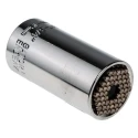 Wiha 3/8 in Square Gripper Socket, 53.5mm Overall Length, Nickel Chrome Plated Alloy Steel 20554