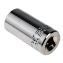 Wiha 3/8 in Square Gripper Socket, 53.5mm Overall Length, Nickel Chrome Plated Alloy Steel 20554