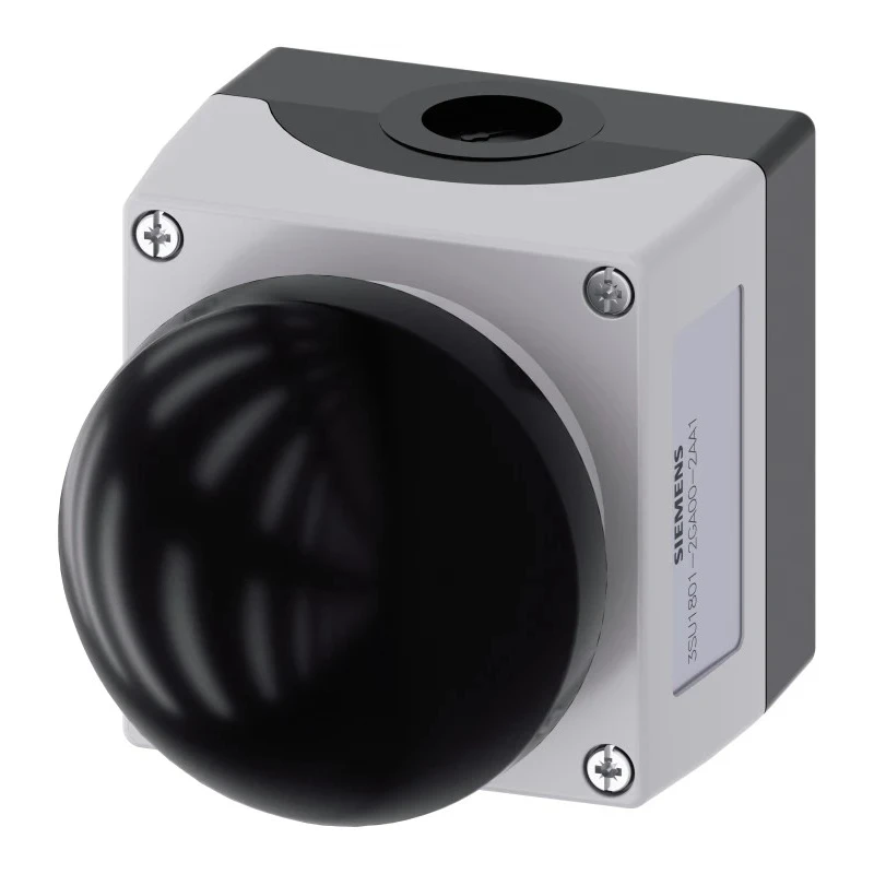 Siemens SIRIUS ACT 3SU18 Series Push Button Complete Unit Panel Mount 22mm Cutout Black SPST IP66 IP67 3SU1801-2GA00-2AA1