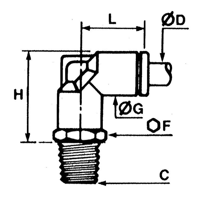 Legris LF3000 Series Male Pneumatic Fitting Nickel Plated Brass 1/4 in G Threaded-to-Tube LF3000