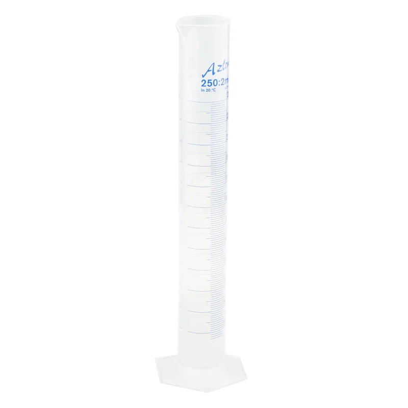RS PRO Polypropylene Graduated Cylinder 250ml, Ultra-Clear, ISO 6706 Class B Calibrated 461-0875