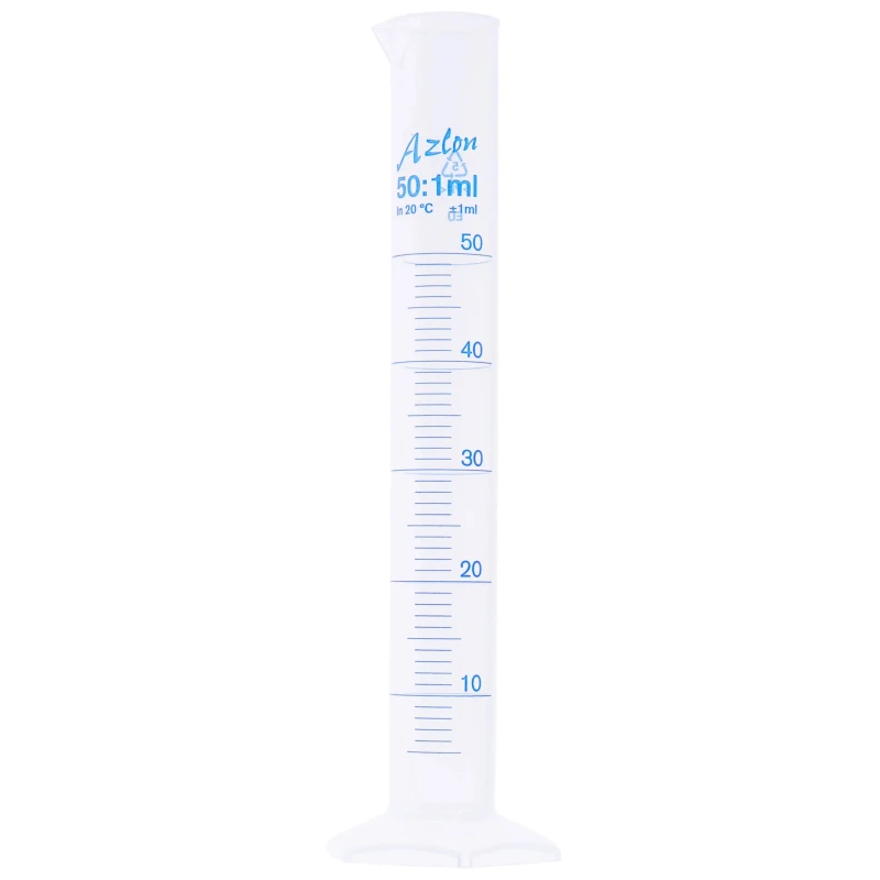 RS PRO Polypropylene Graduated Cylinder 50ml, 200mm Length, ISO 6706 Class B Tolerance 461-0853