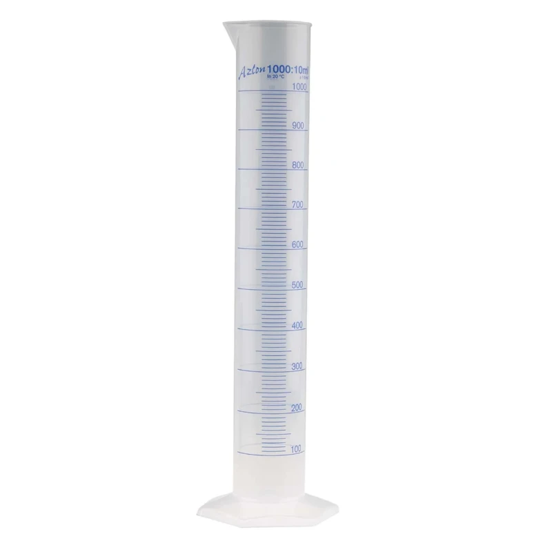 RS PRO Polypropylene Graduated Cylinder 1L, 440mm Length, Class B Calibrated, Germany 461-0904