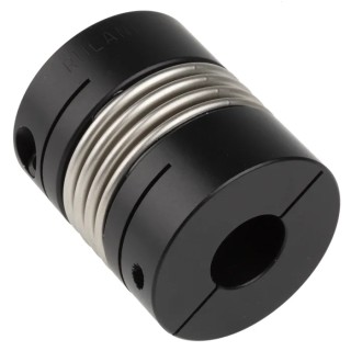 Ruland Flexible Clamp Coupler 50.8 mm OD, Bore Size 25 mm x 20 mm, 58.7 mm Length, Stainless Steel Bellows MBC51-25-20-A