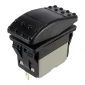 RS PRO SPDT Latching On-On Rocker Switch Panel Black Polyamide Housing IP67 Rated 16, 20A Current 174-8293