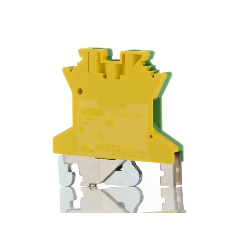 Phoenix Contact 2-Way DIN Rail Earth Modular Terminal Block 750V 24A Screw Termination Polyamide Housing 0441119