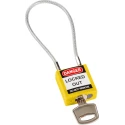 RS PRO Yellow 1-Lock Lockout Rugged Reinforced Nylon Body with Sheathed Steel Cable COMPACT CABLE PADLOCK YELLOW 20CM KD