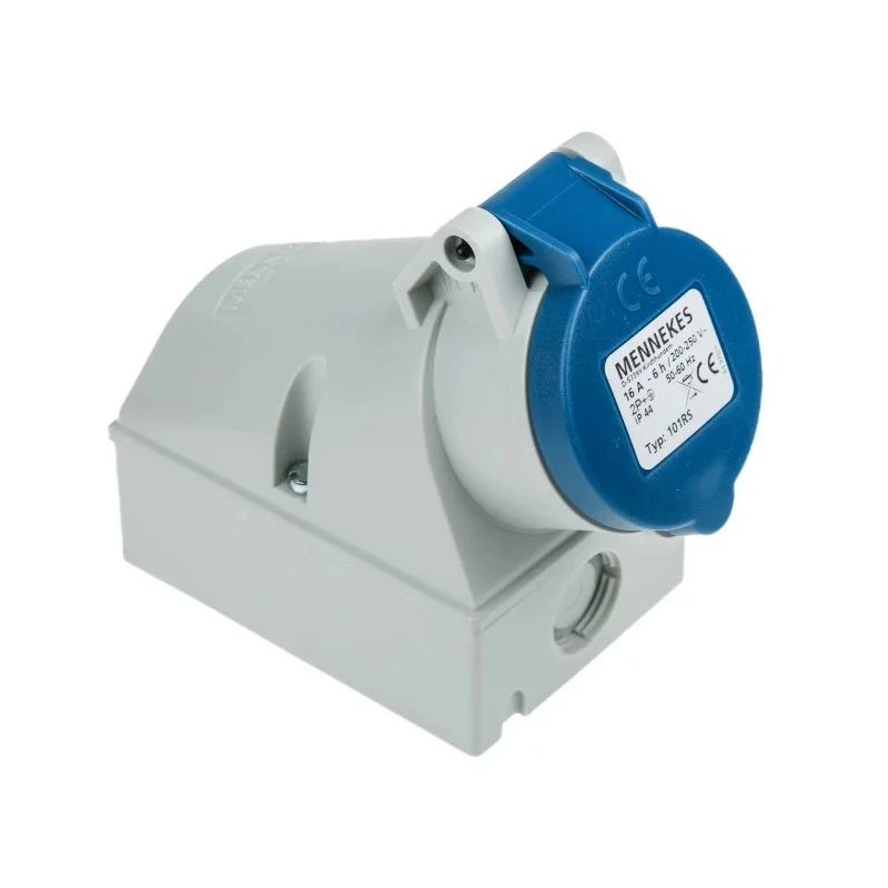 MENNEKES Wall Mount Socket Blue 3 Pole 16A 230V IP44 Rated Industrial Socket IP44 