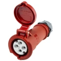 MENNEKES Industrial Power Connector 4 Pole, 32A, 400V, IP44 Rated, Red Cable Mount AM-TOP IP44