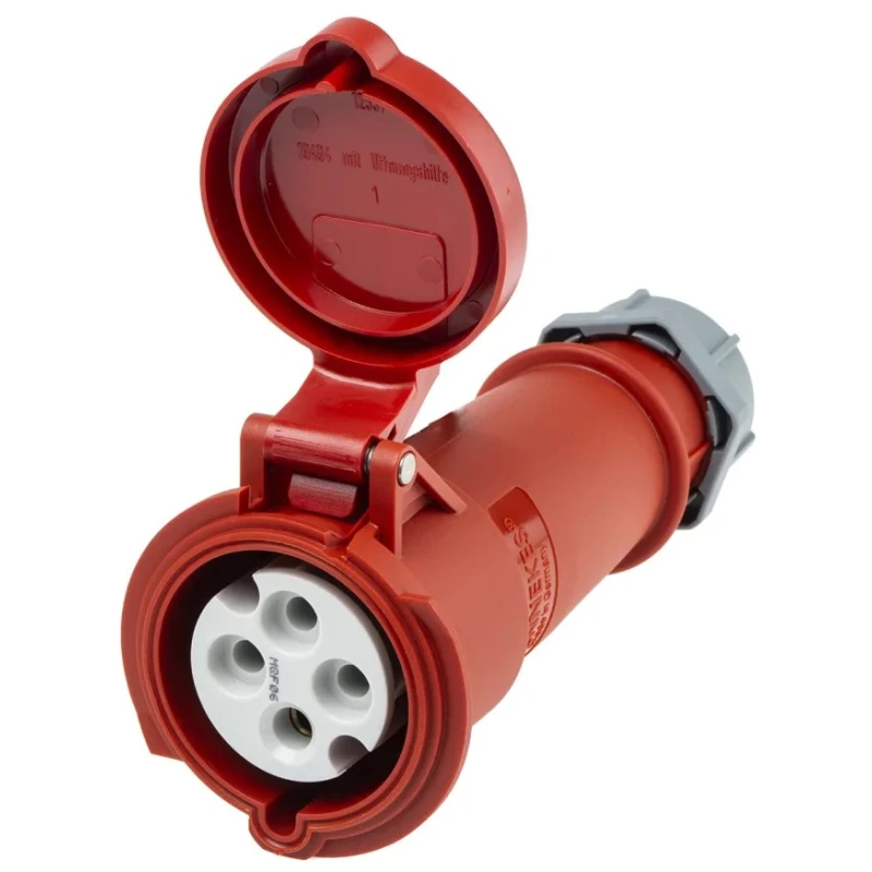 MENNEKES Industrial Power Connector 4 Pole, 32A, 400V, IP44 Rated, Red Cable Mount AM-TOP IP44