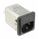 Schaffner 250V AC 2A Snap-in IEC Filter Male 1 Fuse Faston FN261S-2-06-10