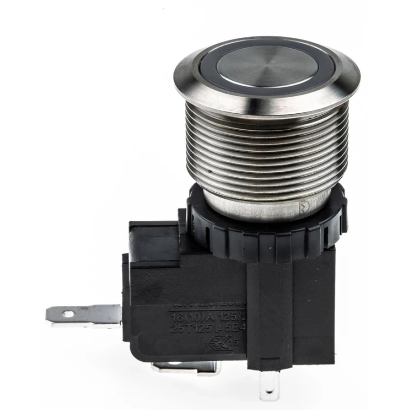 RS PRO Illuminated Push Button Switch, Latching, Panel Mount, 22.2 mm Cutout, SPST, White LED, IP67, 250 V AC 175-8213