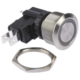 RS PRO Illuminated Push Button Switch Momentary Panel Mount SPDT White LED IP67 250 V ac 175-8138