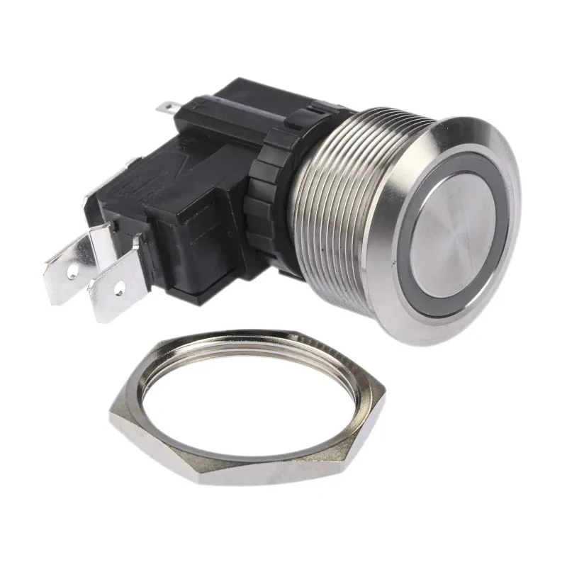 RS PRO Illuminated Push Button Switch Momentary Panel Mount SPDT White LED IP67 250 V ac 175-8138