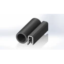 RS PRO Black Ethylene Propylene Diene Monomer Edging Strip, 20 m, D-Type, 31.5 mm Width, 20 mm Height 175-2559