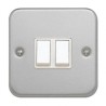 Contactum White 2 Way Rocker 2 Gang Light Switch, Surface Mount, Polycarbonate Metal Clad Series CLA3722