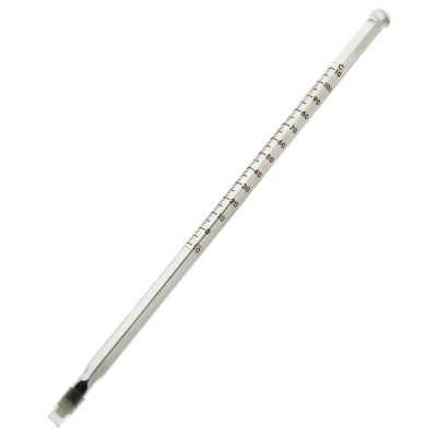 Brannan Immersion Glass Thermometer, 110 °C Maximum Temperature, Green Spirit Filling, 200mm Length 44/425/0