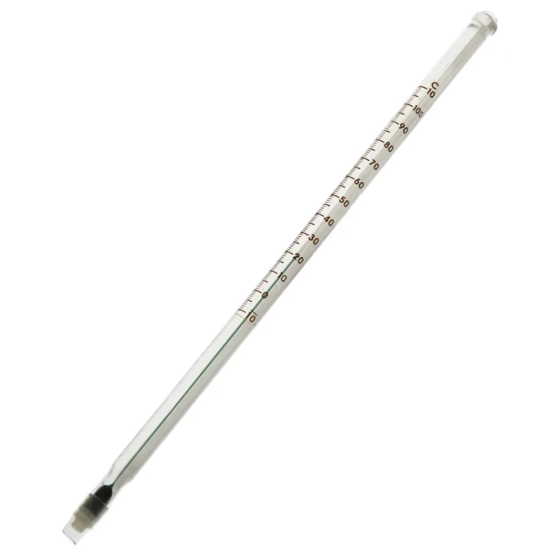 Brannan Immersion Glass Thermometer, 110 °C Maximum Temperature, Green Spirit Filling, 200mm Length 44/425/0