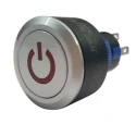 RS PRO Illuminated Push Button Switch Momentary Panel Mount SPDT Red LED 22.2 mm Cutout IP65 250 V 3,5A 175-8427