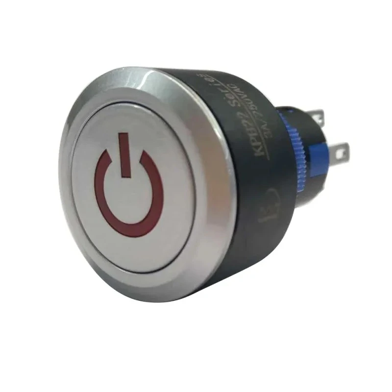 RS PRO Illuminated Push Button Switch Momentary Panel Mount SPDT Red LED 22.2 mm Cutout IP65 250 V 3,5A 175-8427