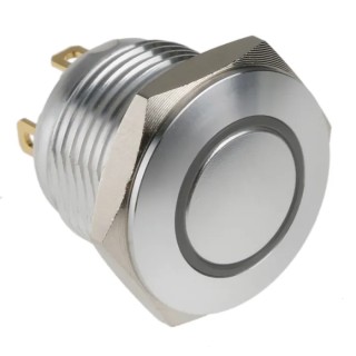RS PRO Illuminated Momentary Push Button Switch Panel Mount 16 mm Cutout SPST Red Green LED IP67 36 V dc 175-8499