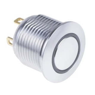 RS PRO Illuminated Momentary Push Button Switch Panel Mount 16 mm Cutout SPST Red LED IP67 36 V dc 175-8553