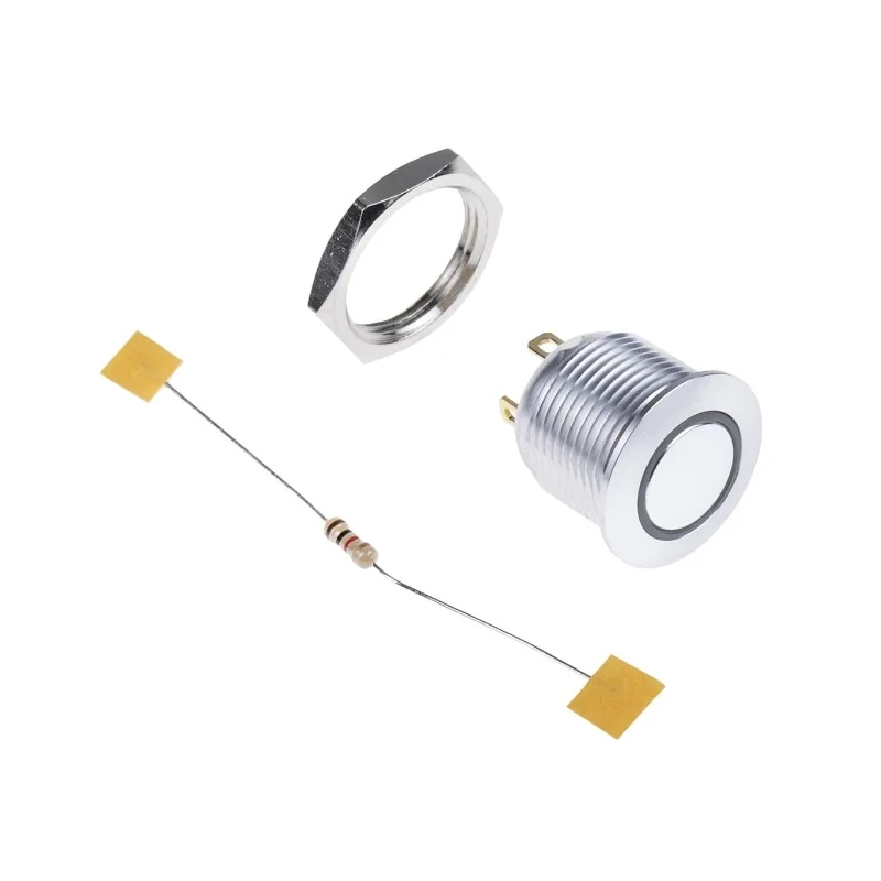 RS PRO Illuminated Momentary Push Button Switch Panel Mount 16 mm Cutout SPST Blue LED IP67 36V dc 175-8571