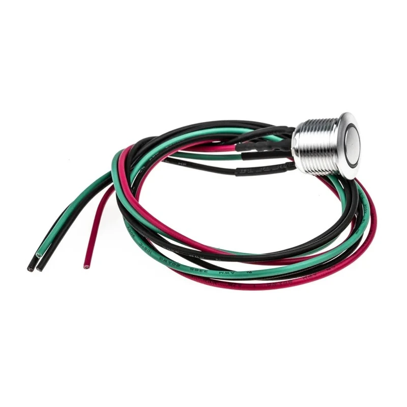 RS PRO Illuminated Push Button Switch Momentary Panel Mount 16 mm Cutout SPST Green LED IP67 36V dc 175-8555