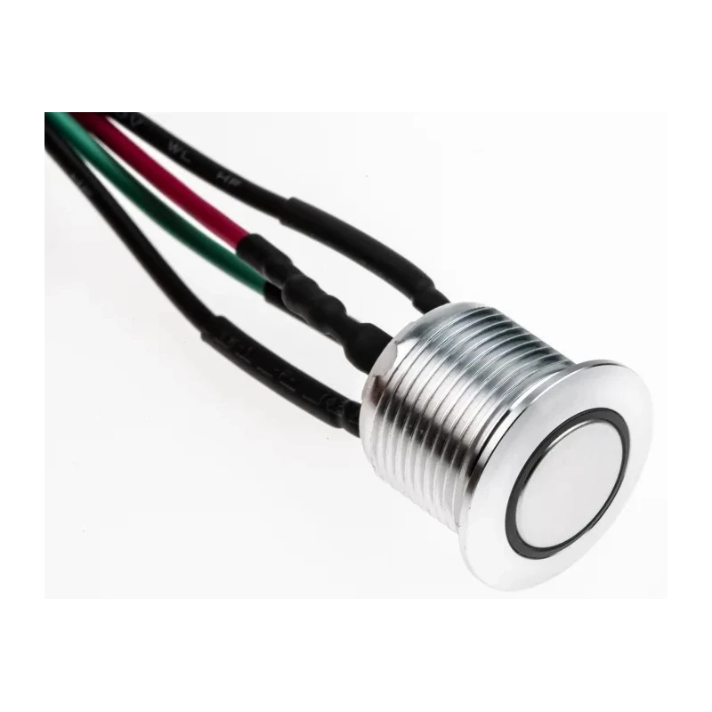 RS PRO Illuminated Push Button Switch Momentary Panel Mount 16 mm Cutout SPST Green LED IP67 36V dc 175-8555