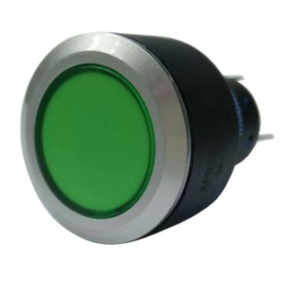 RS PRO Illuminated Momentary Push Button Switch, Panel Mount, 22.2 mm Cutout, SPDT, Green LED, IP65, 250 V AC 175-8982