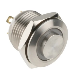 RS PRO Illuminated Momentary Push Button Switch Panel Mount 16 mm Cutout SPST Green LED IP67 36 V DC 175-9125