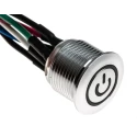 RS PRO Illuminated Momentary Push Button Switch, Panel Mount, 16 mm Cutout, SPST, RGB LED, IP67, 36 V DC 175-9131