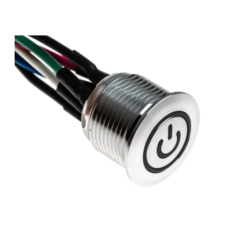 RS PRO Illuminated Momentary Push Button Switch, Panel Mount, 16 mm Cutout, SPST, RGB LED, IP67, 36 V DC 175-9131