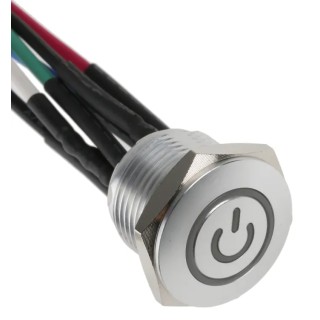 RS PRO Illuminated Momentary Push Button Switch Panel Mount 16 mm Cutout SPST RGB LED IP67 36 V dc 175-9172
