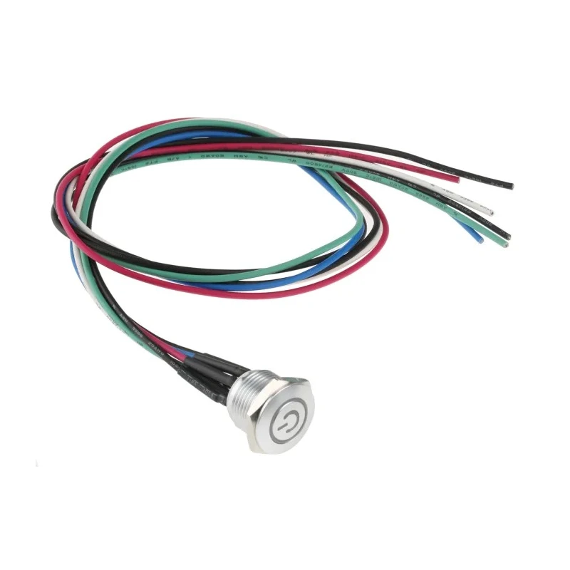 RS PRO Illuminated Momentary Push Button Switch Panel Mount 16 mm Cutout SPST RGB LED IP67 36 V dc 175-9172
