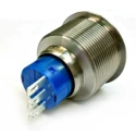 RS PRO Push Button Switch Panel Mount 25mm Cutout Silver Round SPDT IP67 175-9255
