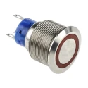 RS PRO Illuminated Momentary Push Button Switch Panel Mount SPDT Red LED IP67 22.2 mm Cutout 250V 3, 5A 175-9319