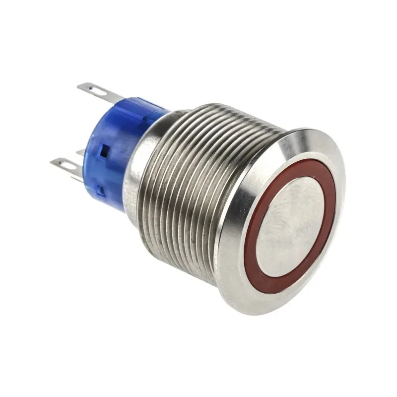RS PRO Illuminated Momentary Push Button Switch Panel Mount SPDT Red LED IP67 22.2 mm Cutout 250V 3, 5A 175-9319