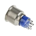 RS PRO Illuminated Momentary Push Button Switch Panel Mount SPDT Red LED IP67 22.2 mm Cutout 250V 3, 5A 175-9319