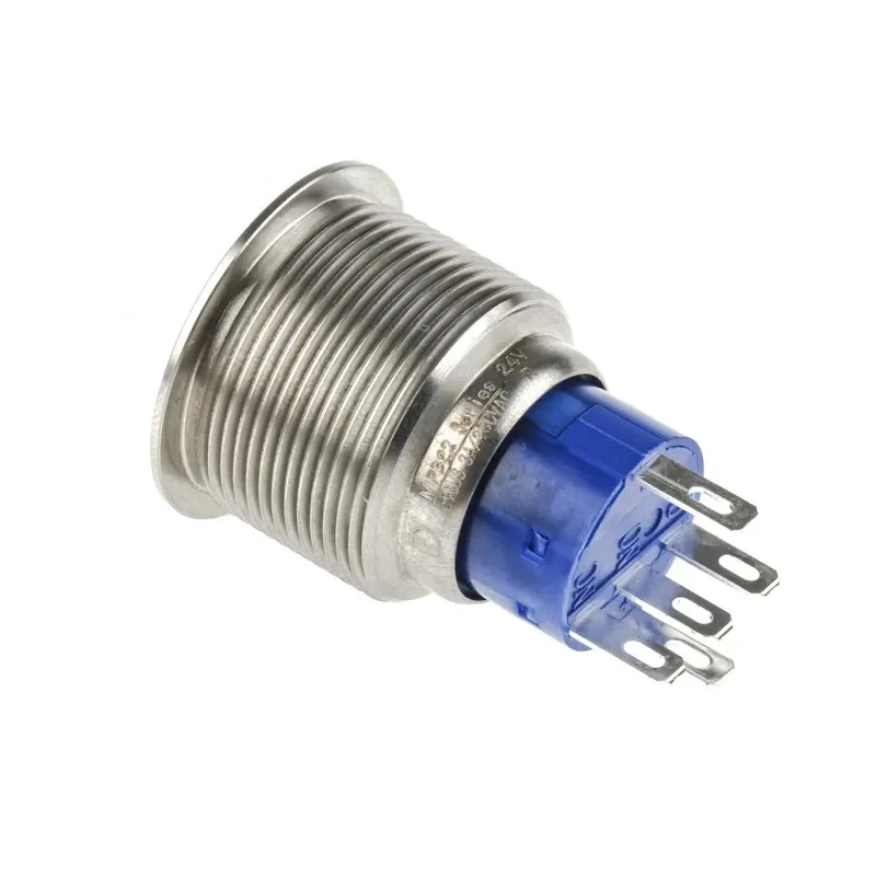 RS PRO Illuminated Momentary Push Button Switch Panel Mount SPDT Red LED IP67 22.2 mm Cutout 250V 3, 5A 175-9319