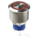 RS PRO Illuminated Momentary Push Button Switch Panel Mount SPDT Red LED IP67 22.2 mm Cutout 250V 3, 5A 175-9319