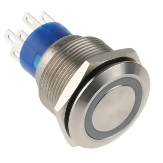 RS PRO Illuminated Momentary Push Button Switch Panel Mount DPDT Green LED IP67 250V AC 175-9248