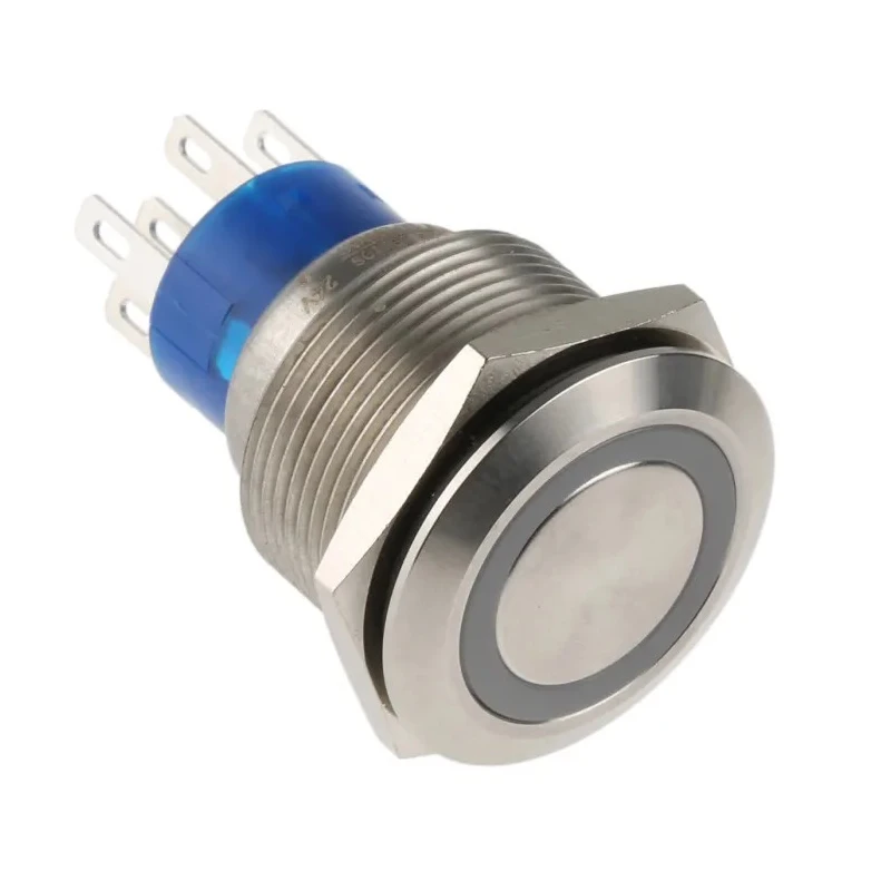 RS PRO Illuminated Momentary Push Button Switch Panel Mount DPDT Green LED IP67 250V AC 175-9248