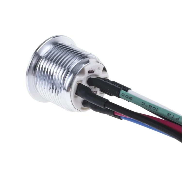 RS PRO Illuminated Momentary Push Button Switch Panel Mount 16 mm Cutout SPST RGB LED IP67 36 V dc 175-9387