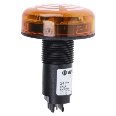 Werma 150 Series Yellow Beacon-Buzzer Combination IP65 24V DC Built-In 80 dB Continuous Tone 150.300.55