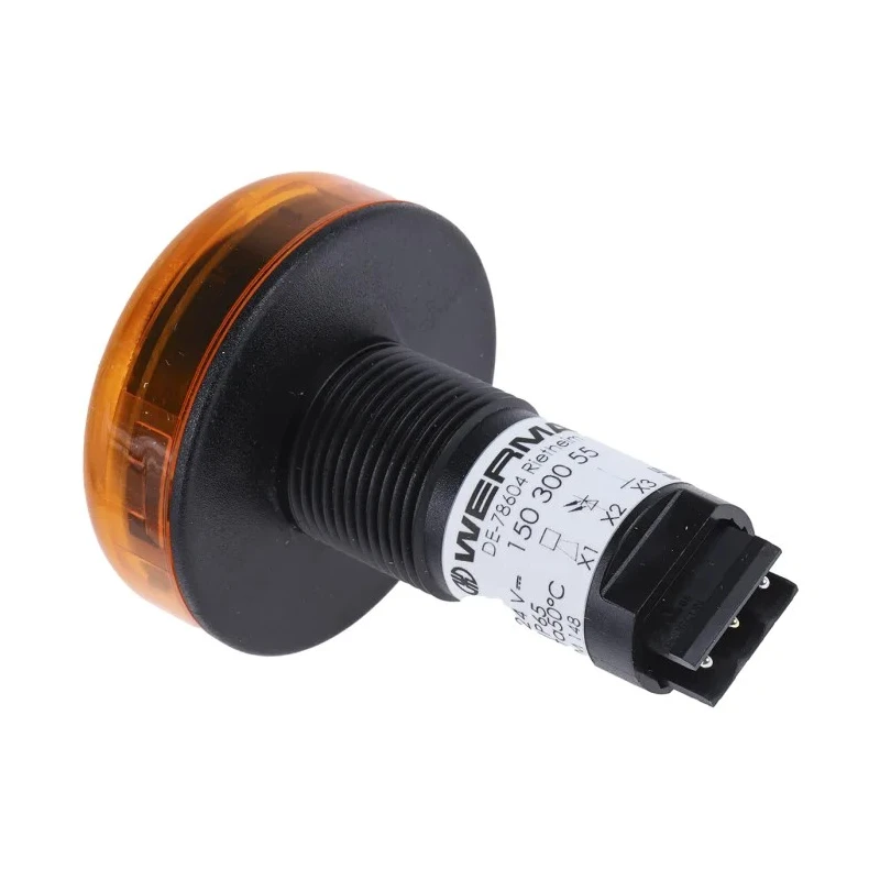 Werma 150 Series Yellow Beacon-Buzzer Combination IP65 24V DC Built-In 80 dB Continuous Tone 150.300.55